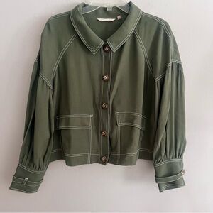 Gorgeous NWOT Soft Surroundings Dorze jacket size M Green button jacket